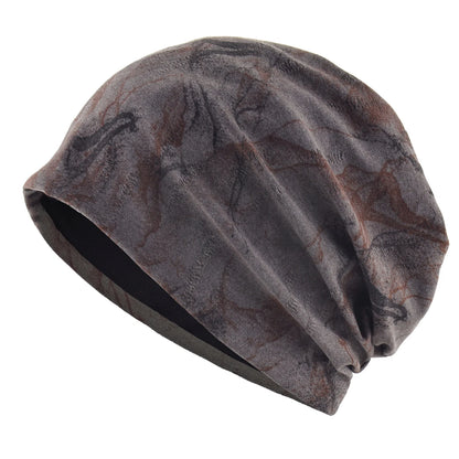 Unisex Chinese-Style Marbled Print Beanie Hat Men Women Loose Style Slouchy Bonntet Cap Spring Autumn Outdoor Casual Sport Hats