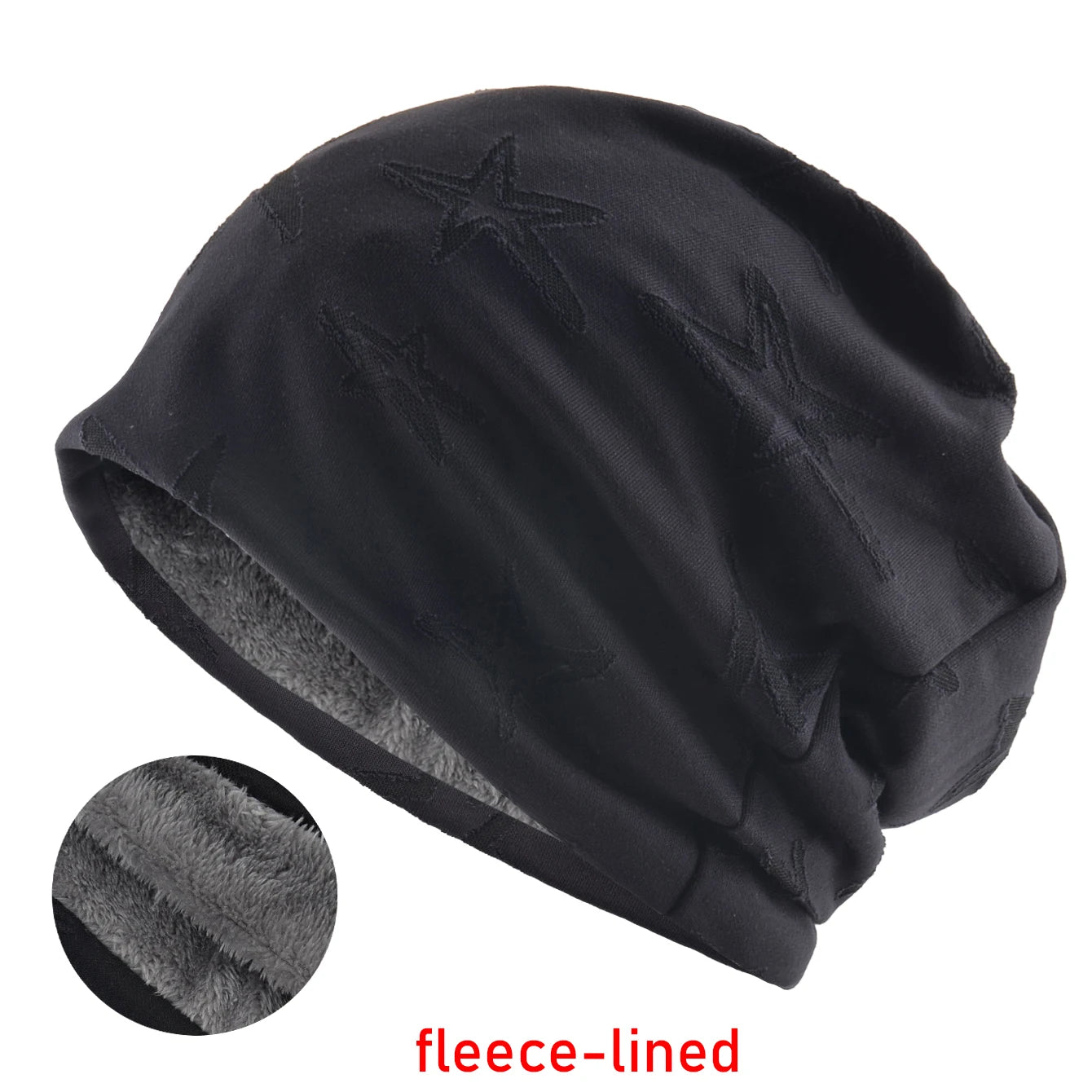 Letter Print Beanie Hat For Women Men Vintage Distressed Cracked Design Wasteland Style Warm Fleece-lined Skullis Beanie Winter