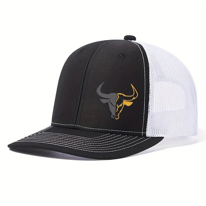 Bull Head Print Breathable Mesh Hats Summer Richardson Truck Driver Hat Men Women Outdoor Baseball Cap Fishing Peaked Caps