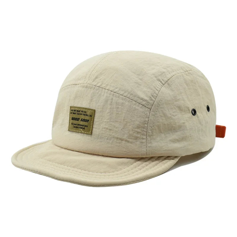 Unisex 5-Panel Snapback Cap – Quick-Dry Flat Brim Summer Casual Sun Hat
