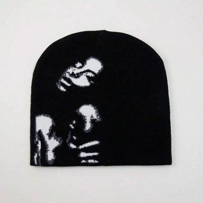 Fashion Printed Knitted Hat Women Men Couple Warm Y2K Beanies Bonnet Wool Skullies Hoods Lady Accessories Hip hop Gorra