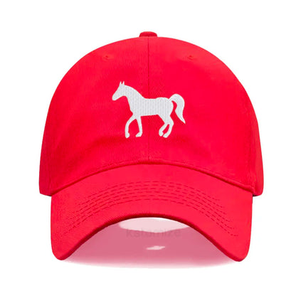 Horse Embroidered Baseball Cap for Women Men Fashion Adjustable Washed Cotton Dad Hat Unisex Classic Golf Caps