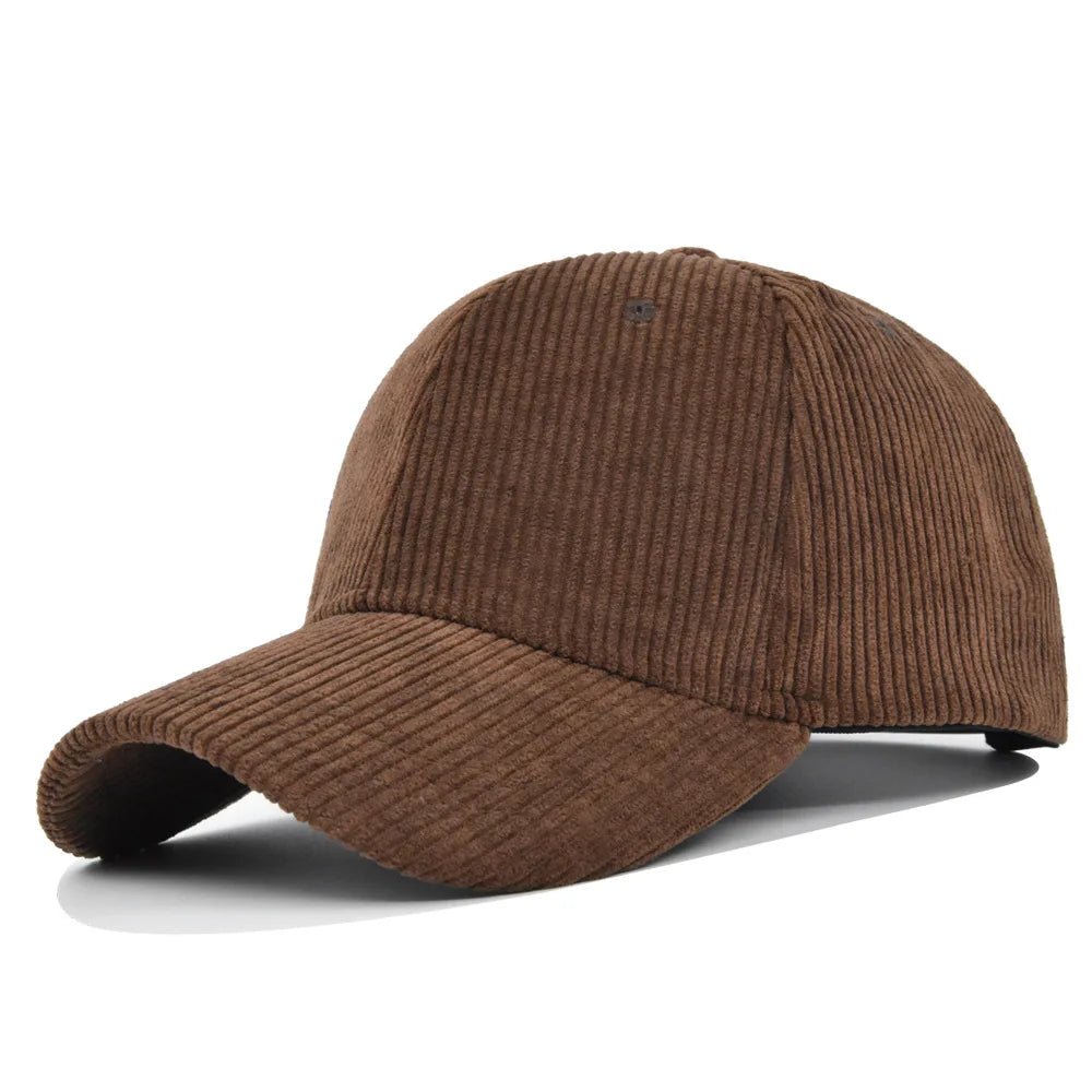 Solid Corduroy Baseball Cap For Women and Men 100%Cotton Vintage Unisex Adjustable Spring Polo Trucker Cap Autumn Winter Sun Hat
