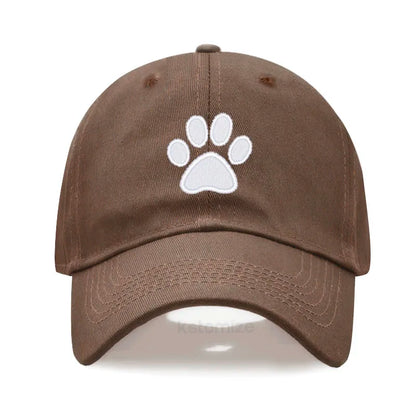 Dog Paw Embroidered Baseball Cap for Women Men Fashion Adjustable Washed Cotton Dad Hat Unisex Classic Golf Caps