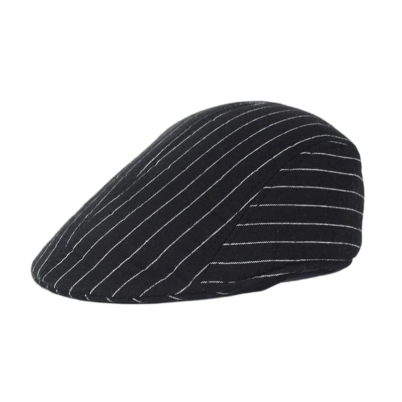 Fall Winter Men Beret Pu Plaid Peaked Forward Cap for The Middle Elderly Men Dad Grandpa Thick Ear Protection Military Hat Beret
