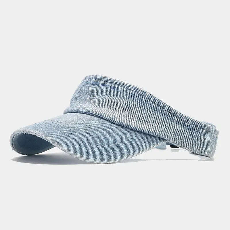 Denim Cloth Empty Top Hat Women Men Unisex Retro Visor Cap Female Sunshade British Style Women's Cap New