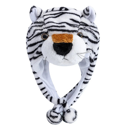 Hot Sale Unisex Funny Bulls Head 3D Animal Style Decorative Hat Winter Cap For Men Women Plush Fur Lovely Family Hat