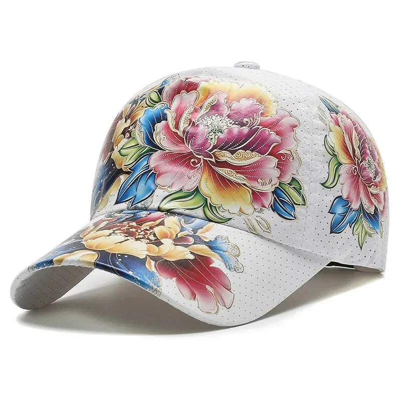 Unisex Quick Dry Floral Baseball Cap Chinese Style Outdoor Sun Protection Hat