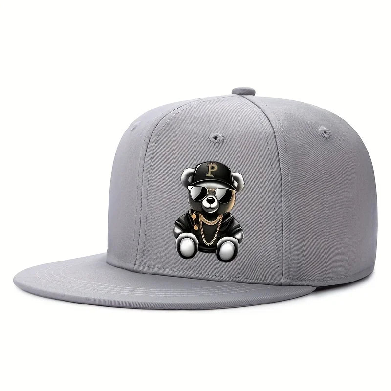Adjustable Cartoon Bear Printed Hip Hop Baseball Cap Outdoor Sports Beach Casual Wea Fit for Men and Woment street snapback hat