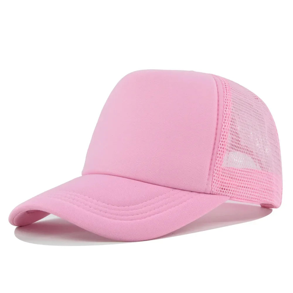 Solid Color Unisex Cheaper 5 Panel Trucker Hat For Adult Summer Net Baseball Cap Men Women Blank Mesh tentacle Sun Hat Visor