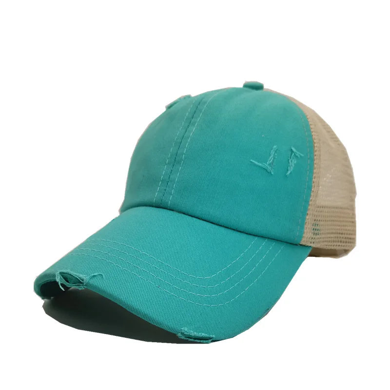 Spring Summer Soft Baseball Cap For Women Vintage Washed Cotton Ponytail Caps Men Blank Denim Sport Trucker Sun Hats Gorras