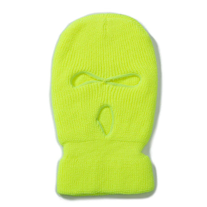 Hot Sale Unisex Balaclava Full Cover Style Ski Mask Hat 3 Holes Winter Hat Tactical Windproof Ribbed Knit Beanie Winter Warm Cap