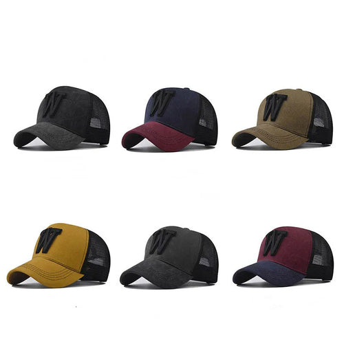 Fashion New Women Men Mesh Baseball Cap Male Lady Breathable W Embroidery Snapback Hats Unisex Trucker Hats Cap For Women Men