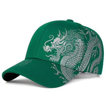 Unisex Golden Dragon Printing Baseball Caps Adjustable Casual Hats Spring and Autumn Outdoor Sunscreen Hat