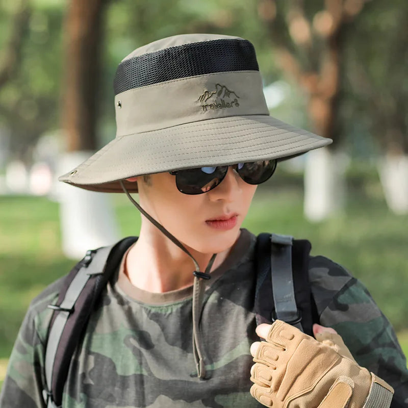 Fisherman Hat Men Summer Quick drying Bucket Hat Outdoor Sunscreen Sunshade Cycling Climbing Mountain Beach Sun Hat Cap Mesh