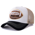 Hot Sale Unisex Football Pattern Mesh Trucker Hat Summer Breathable Baseabll Cap Embroidered Snapback Cap for Men And Women