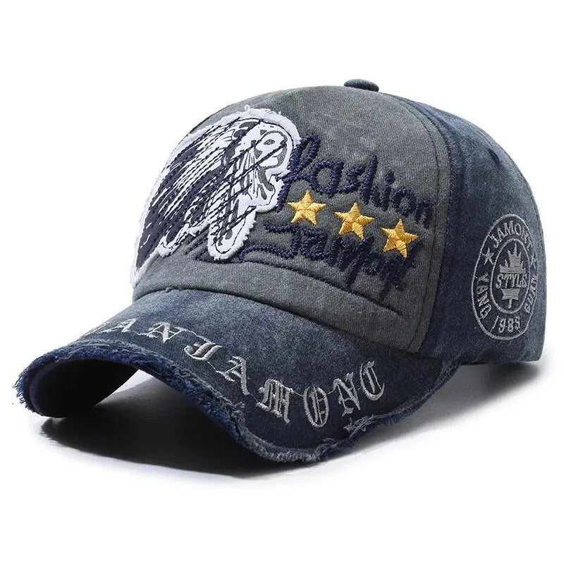 Men’s Retro Distressed Baseball Cap Embroidered Casual Outdoor Sports Hat