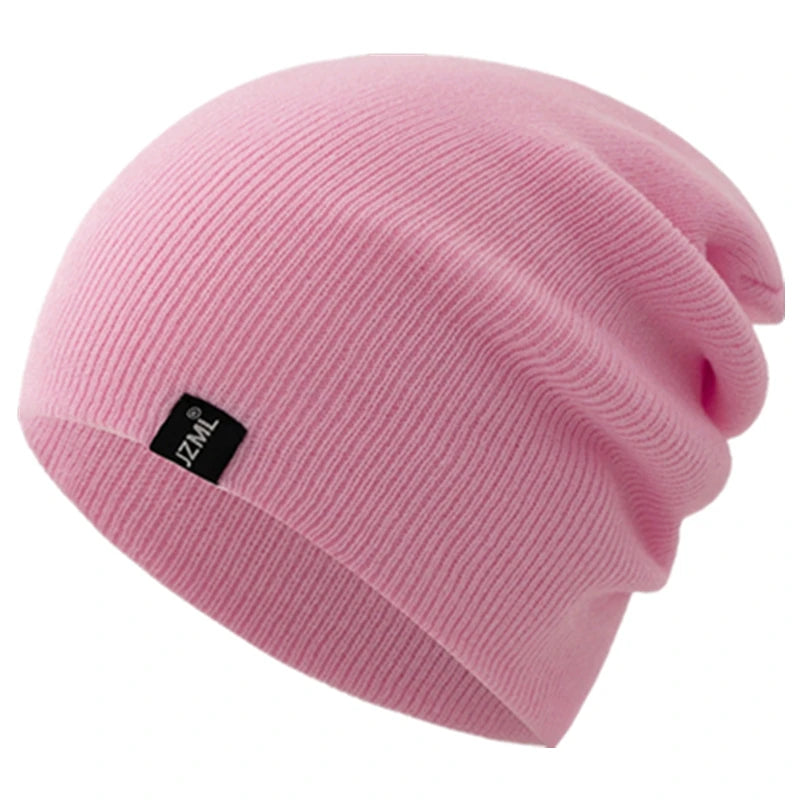 Unisex Letter Label Decor Beanie Hat Casual Multiple Colored Winter Knitted Hat Daily Life And Outdoor Beanie Cap