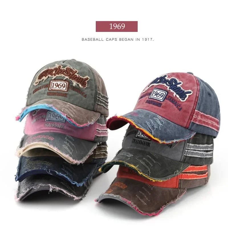 Washed Denim 1969 Embroidery Baseball Caps For Women Men High Quality Sports Hats Summer Hat Vintage Visors Snapback Hip Hop Cap