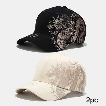 Unisex Chinese Dragon Embroidered Baseball Cap Hip Hop Street Skate Hat