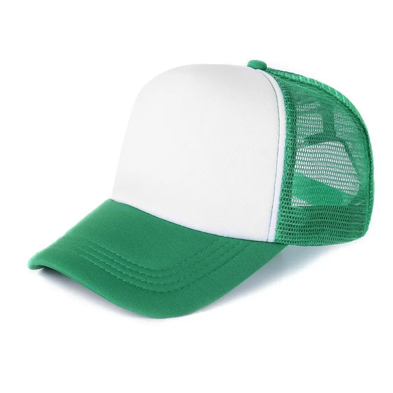 1 Piece Summer Trucker Hat Men Women Net Polyester Baseball Cap Blank Mesh Dad Hats Adjustable Sun Hat Visor