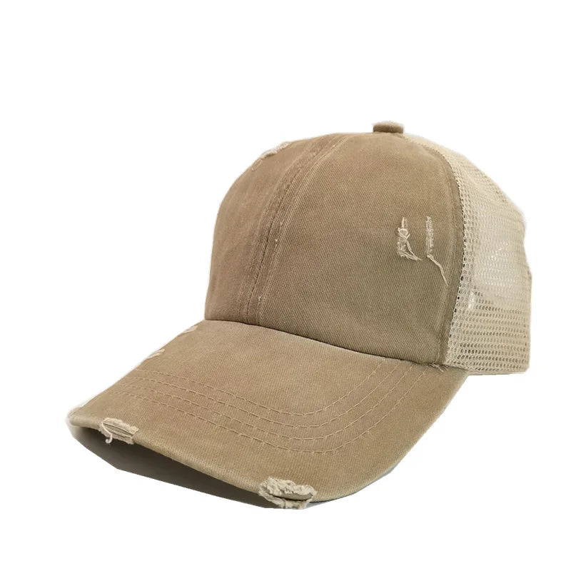 Spring Summer Soft Baseball Cap For Women Vintage Washed Cotton Ponytail Caps Men Blank Denim Sport Trucker Sun Hats Gorras