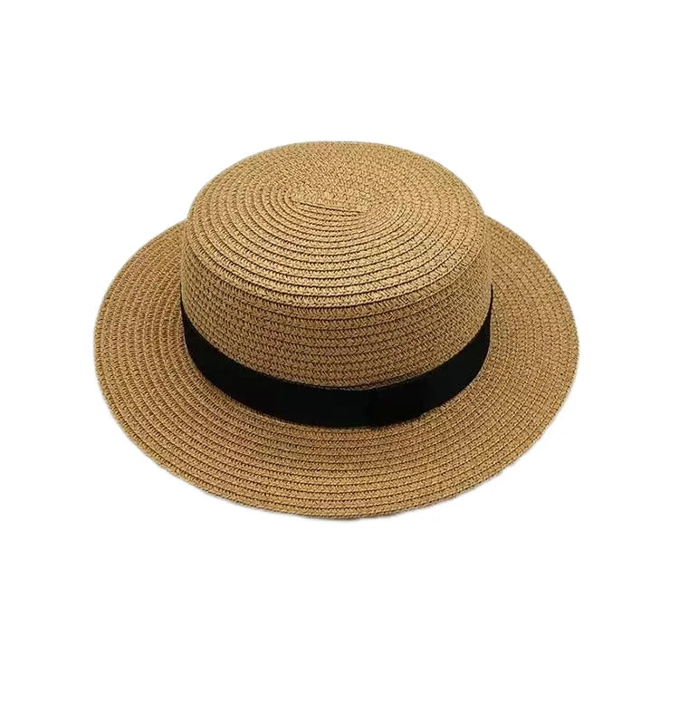 Korean Summer Men's and Women's Top Hats Straw Hats Sunshade Sunscreen Hats Beach Vacation Travel Hat