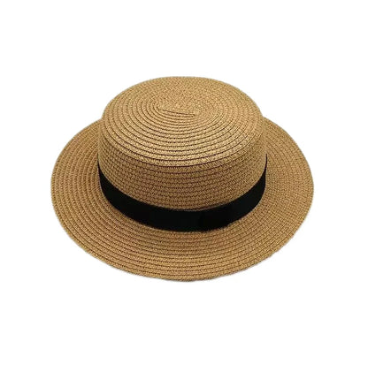 Korean Summer Men's and Women's Top Hats Straw Hats Sunshade Sunscreen Hats Beach Vacation Travel Hat