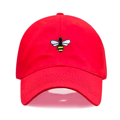 Washed Cotton Honeybee Embroidery Baseball Caps for Men Women Dad Hat Adjustable Snapback Cap Wholesale Dropshipping