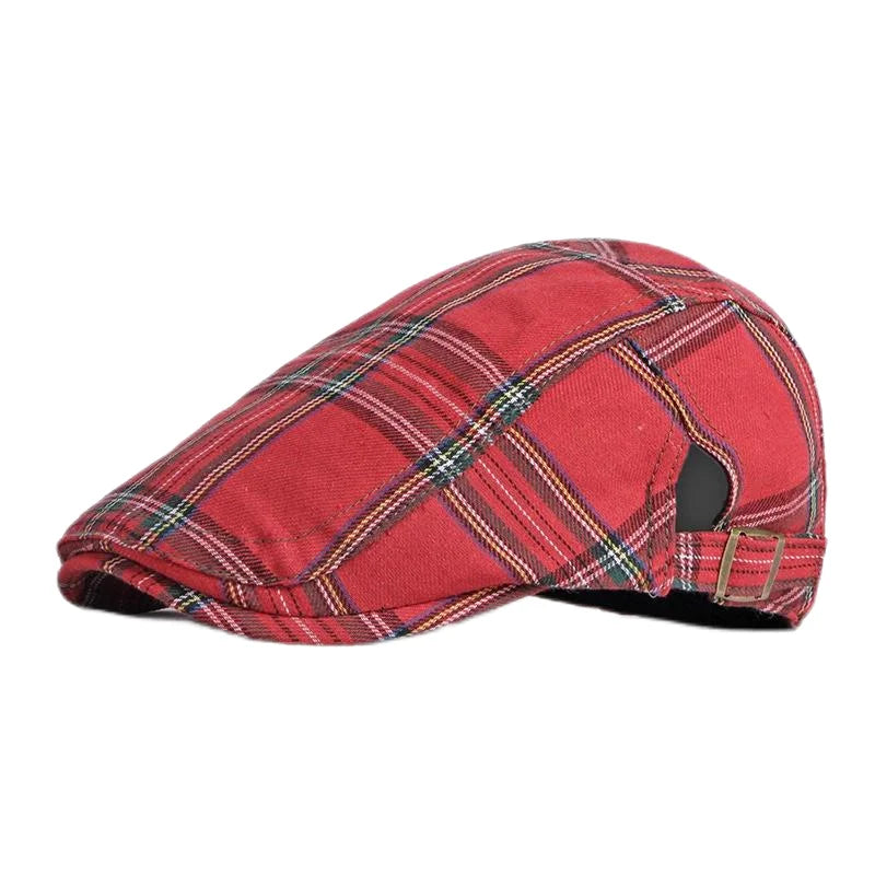 Spring Summer Dopamine Plaid Beret Duck Tongue Forward Hat British Style Visor Summer Hats for Women Men Sun Hats Dad's Hat Gift