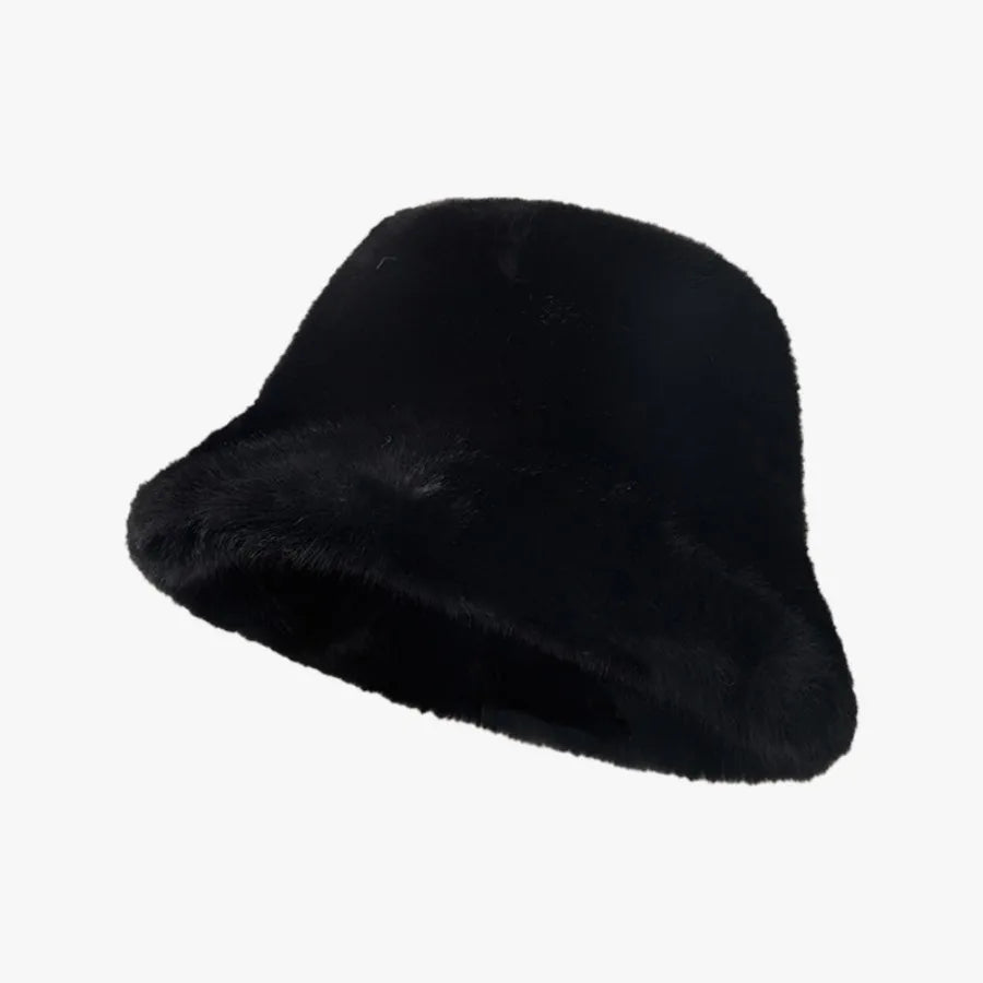2024 New  Winter Faux Fur Bucket Hat Fisherman Warm Heavy Plush Hats Ear Protection Outdoor Windproof Solid Hats Cap Wholesale