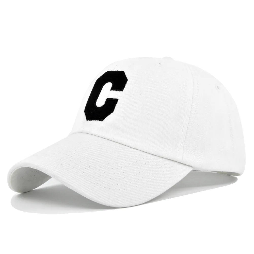 Fashion Baseball Cap Unisex C Letter Summer Sun Hat Women 100% Cotton Visor Hats Men Embroidered Bone Snapback Cap gorras