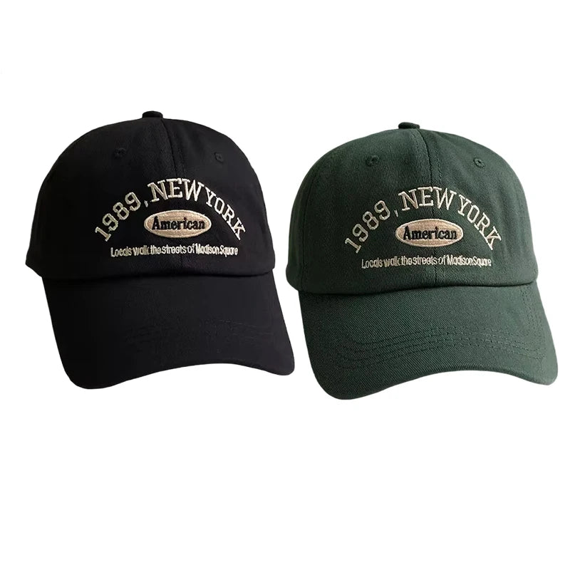 Unisex Korean Retro Baseball Cap Embroidered Letter Casual Street Style Hat