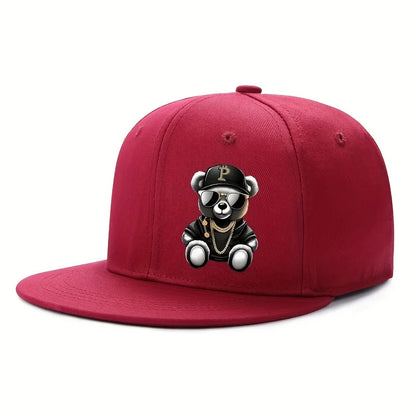 Adjustable Cartoon Bear Printed Hip Hop Baseball Cap Outdoor Sports Beach Casual Wea Fit for Men and Woment street snapback hat