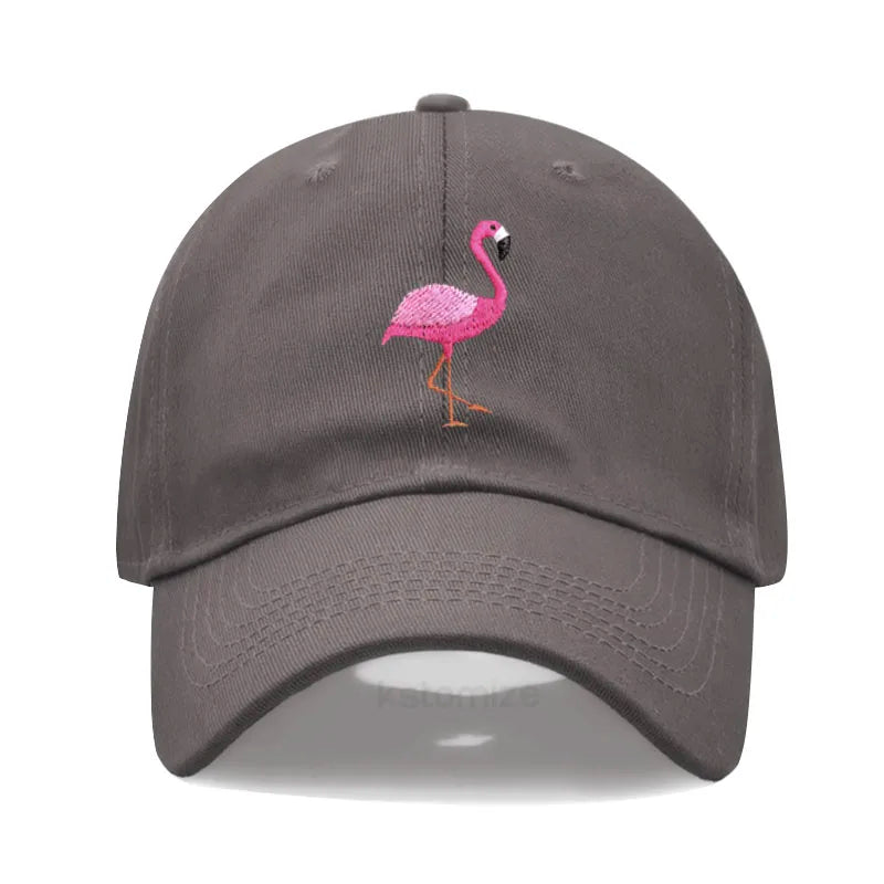 Animal Embroidery Flamingo Baseball Caps for Men Women Retro Soft Washed Cotton Dad Hat Snapback Cap Wholesale Dropshipping