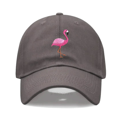 Animal Embroidery Flamingo Baseball Caps for Men Women Retro Soft Washed Cotton Dad Hat Snapback Cap Wholesale Dropshipping