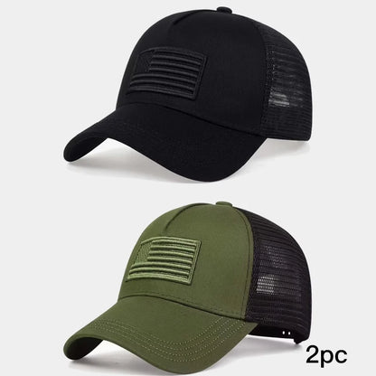 Unisex American Flag Camouflage Baseball Cap Breathable Summer Sun Protection Hat