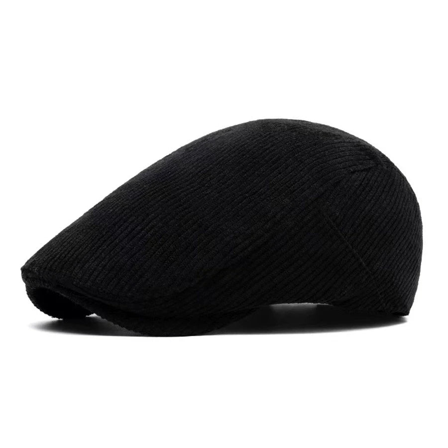 New Men's Casual Versatile Forward Hat Corduroy Breathable Literary Retro All-Season Beret
