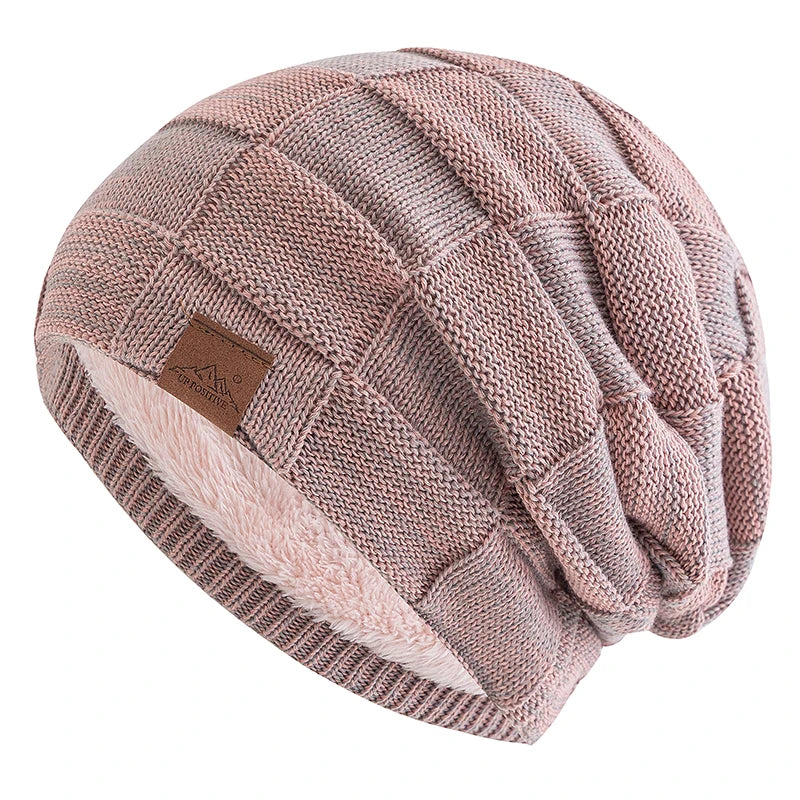 Hot Sale Women Winter Hats Fashion Slouchy Warm Beanie Female UP POSITIVE Brand Multicolor Mixing Color Design Streetwear Cap