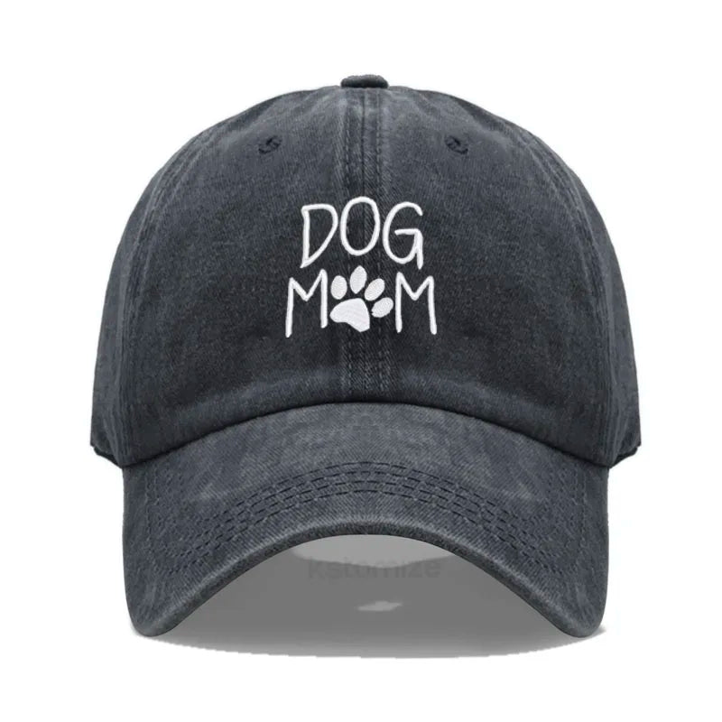 Dog Mom Embroidered Baseball Cap for Women Men Fashion Adjustable Soft Cotton Dad Hat Unisex Classic Golf Caps