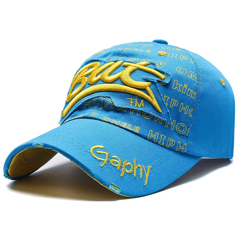 Men’s Korean Hip Hop Embroidered Baseball Cap Summer Sun Protection Casual Street Hat