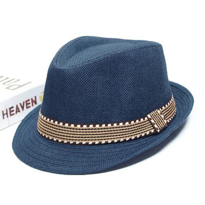 Golexury Summer Fedoras Spring and Summer Korean Party Jazz Hat Cotton Linen Top Hat  for Buchet Hat Panama Cap