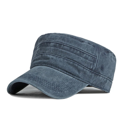 Unisex Short Brim Military Cap – Retro Washed Cotton Sunshade Army Fishing Hat