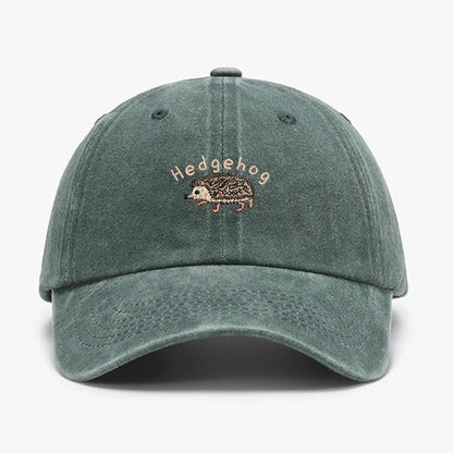 Mini Hedgehog Embroidery cotton Baseball caps for Men Women Washed vintage Hat Sports Fishing trucker Summer Autumn Peaked cap