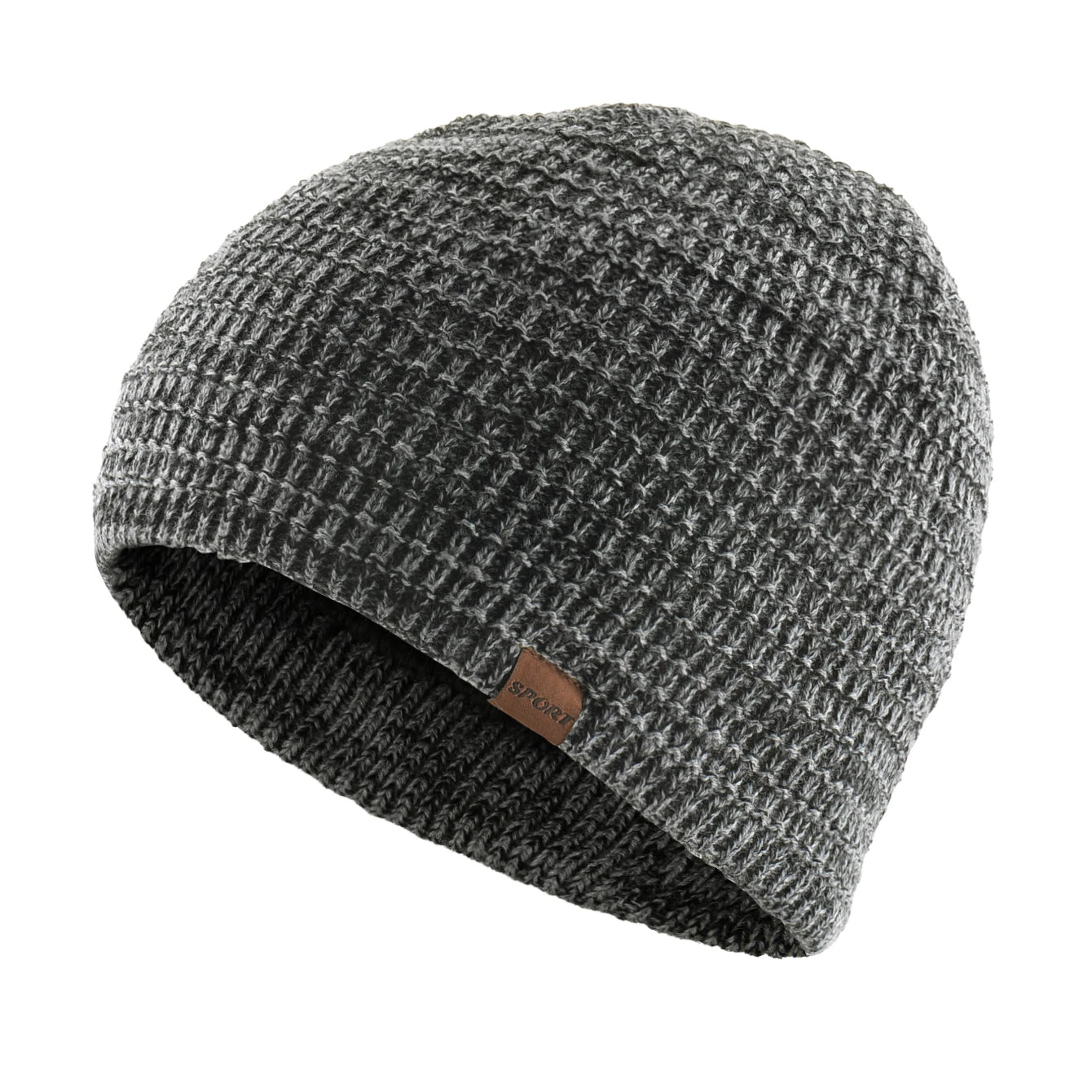 Winter Warm Skullies Beanie Men Thermal Multi-colored Knitted Minimalist Hat Thick Double-Layer Fleece Lined Skull Cap
