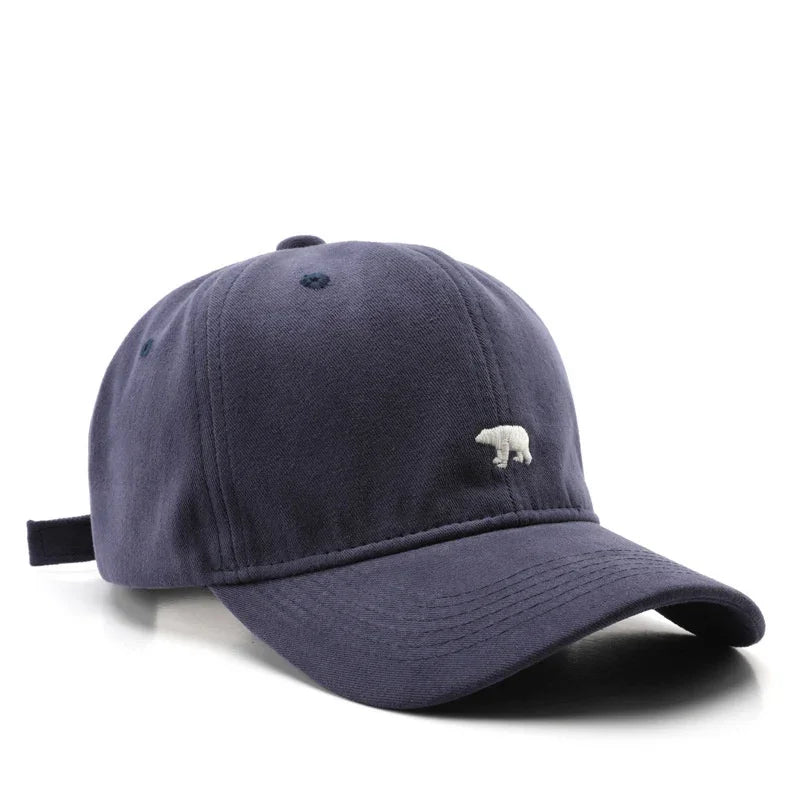 Unisex Cotton Baseball Cap – Polar Bear Embroidery Hip Hop Snapback Sun Hat