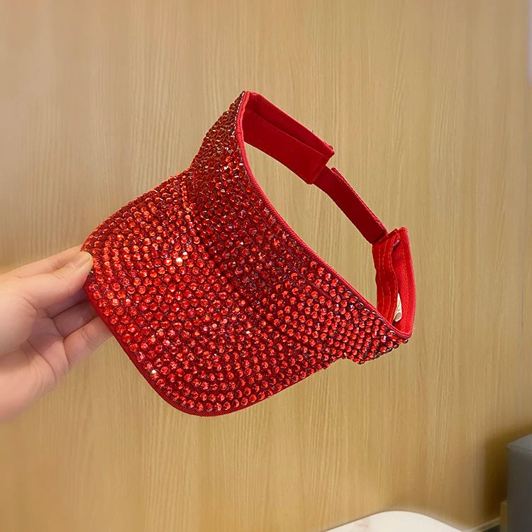 Sparkling Rhinestone Baseball Cap Women's Korean Summer Hat Sun Visor Adjustable Outdoor Sports Beach Sun Hats Lady Accessories
