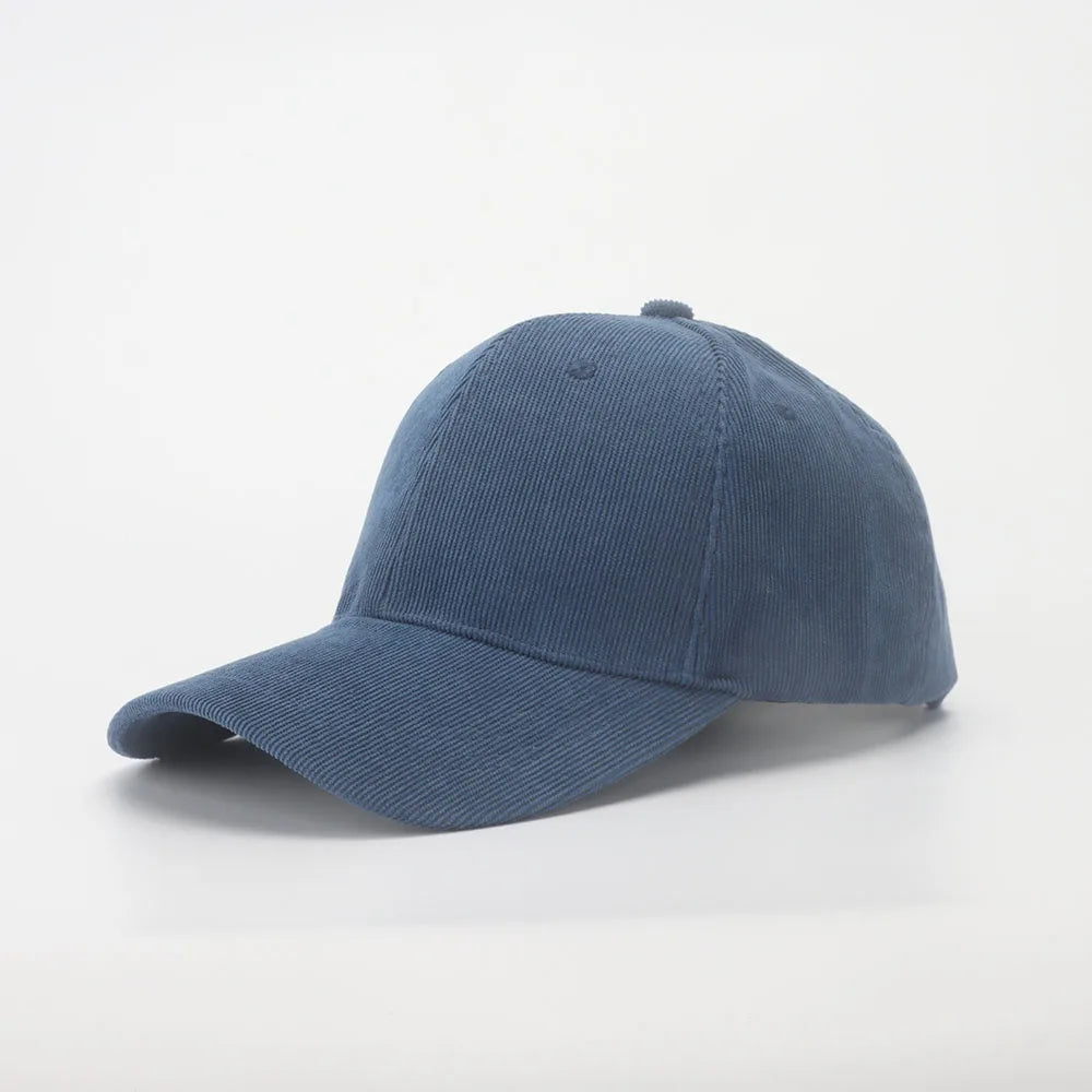 Corduroy Baseball Cap Women's Retro Solid Color Dad Hat Autumn Winter Hats For Men Women Unisex Casual Keep Warm Curved Brim