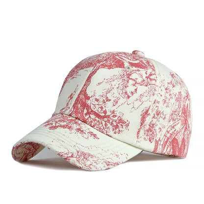 Boho Tropical Print Baseball Cap Women Outdoor Washed Denim Cap Female Fashion Visor Bohemian Jeans Men Sport Street Sun Hats