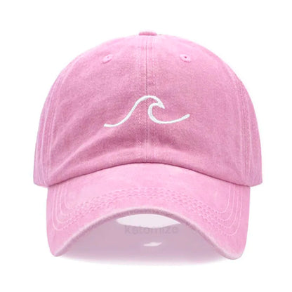 Men's Baseball Cap Women's Washed Cotton Waves Embroidery Embroidery Dad Hat Sport Golf Caps For Man Sun Hats Dropshipping